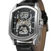 New Luxury Design Transparent Case Silver Stainless Steel Mens Watches Top Brand Luxury Automatic Self-Wind Skeleton Wristwatch