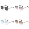 Unisex Retro Frameless Sunglasses With Gold Metal Frame Uv400 For Beach And Outdoor Activities