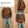 Hochwertige Herren-Umhänge- und Hüfttasche aus echtem Leder - Retro-Stil für den Freizeit- oder Pendelgebrauch