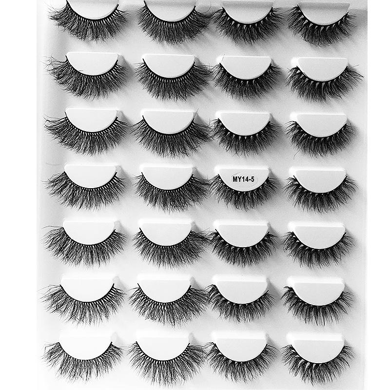 False Eyelashes Curly Multi -Layered Three -Dimensional Imitation Mink Hair Cross Thick Messy Eyelashes
