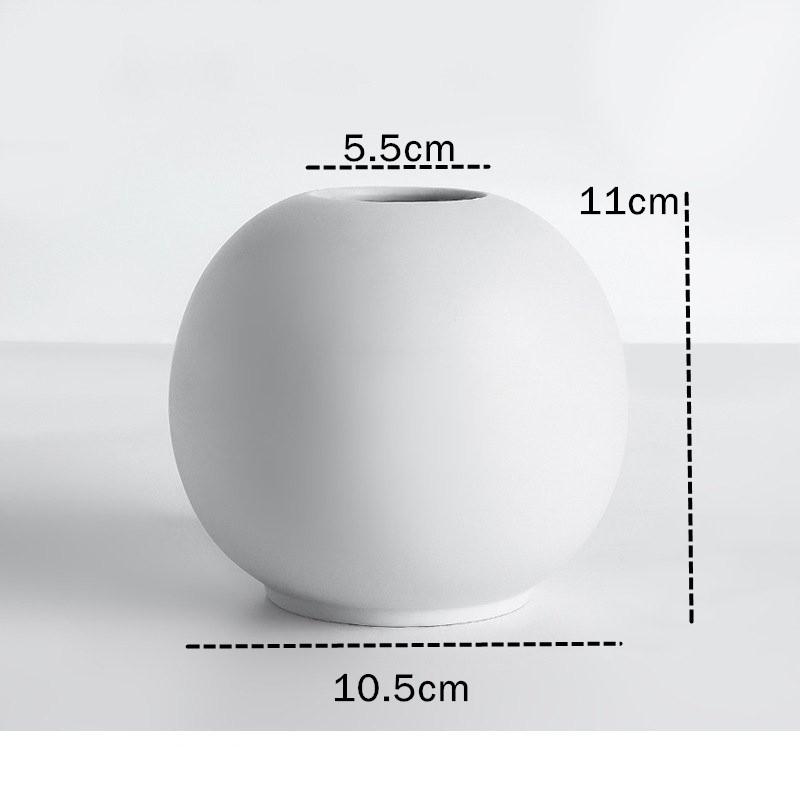 

Nordic Spherical Vase Ceramic Home Ornaments White Creative Flower Pot Vases Home Decorations Craft Gifts Room Decor