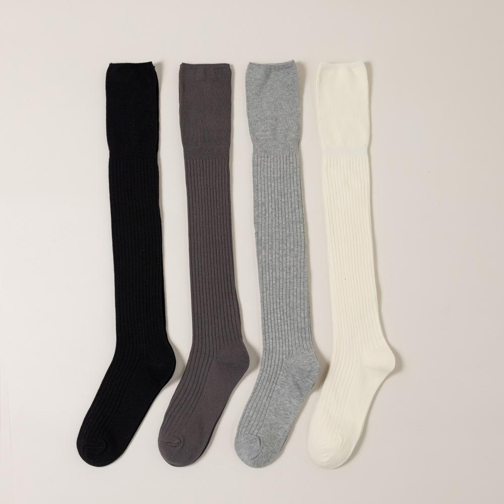 Autumn and Winter Knee-high Women's Socks with Fleece, Thickened Long Stockings, Knee Protection, Anti-slip, Slightly Pressurized High Stockings