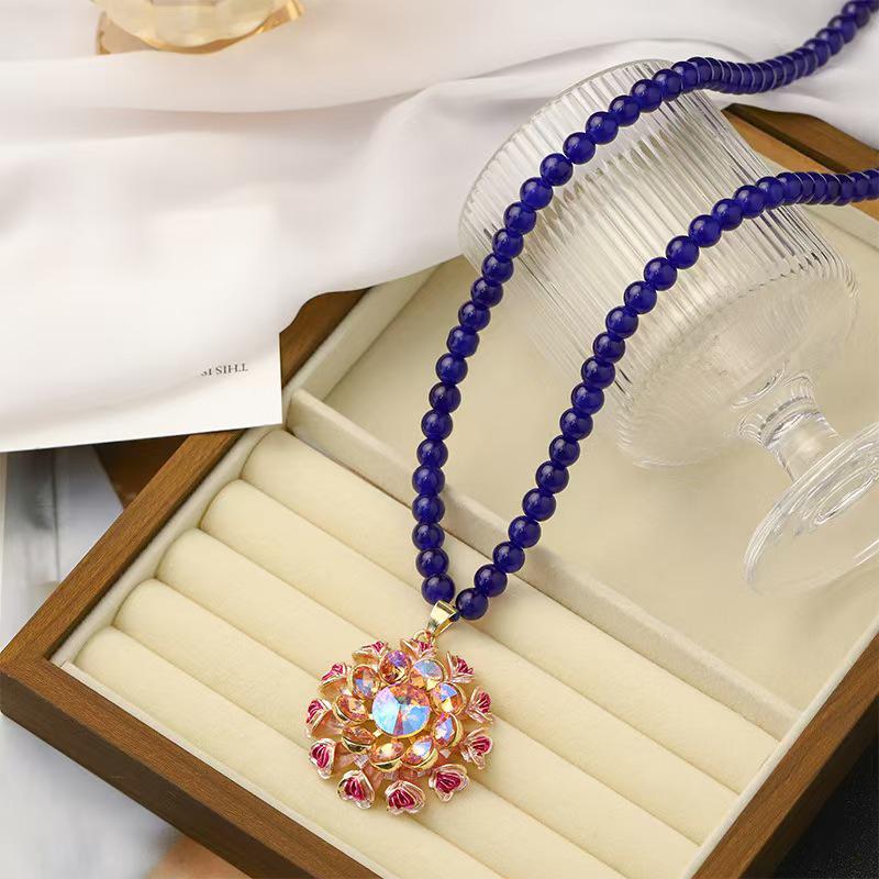 Elegant Purple Sweater Chain: Luxurious Long Necklace Accessory