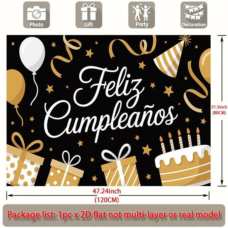 Party Backdrop Flat Feliz Cumpleaos Events Wedding Coming Ceremony Four Season Event Photo Background Front Door Decor Theme