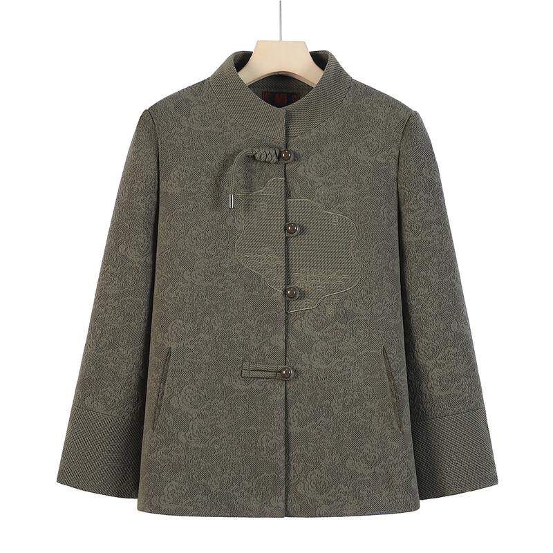 Datang Madam Elderly Women s Spring/Autumn Wool Blend Style Coat 5XL