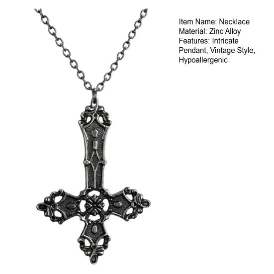 Vintage Necklace for Women Men Baroque Pendant Necklace Hypoallergenic Punk
