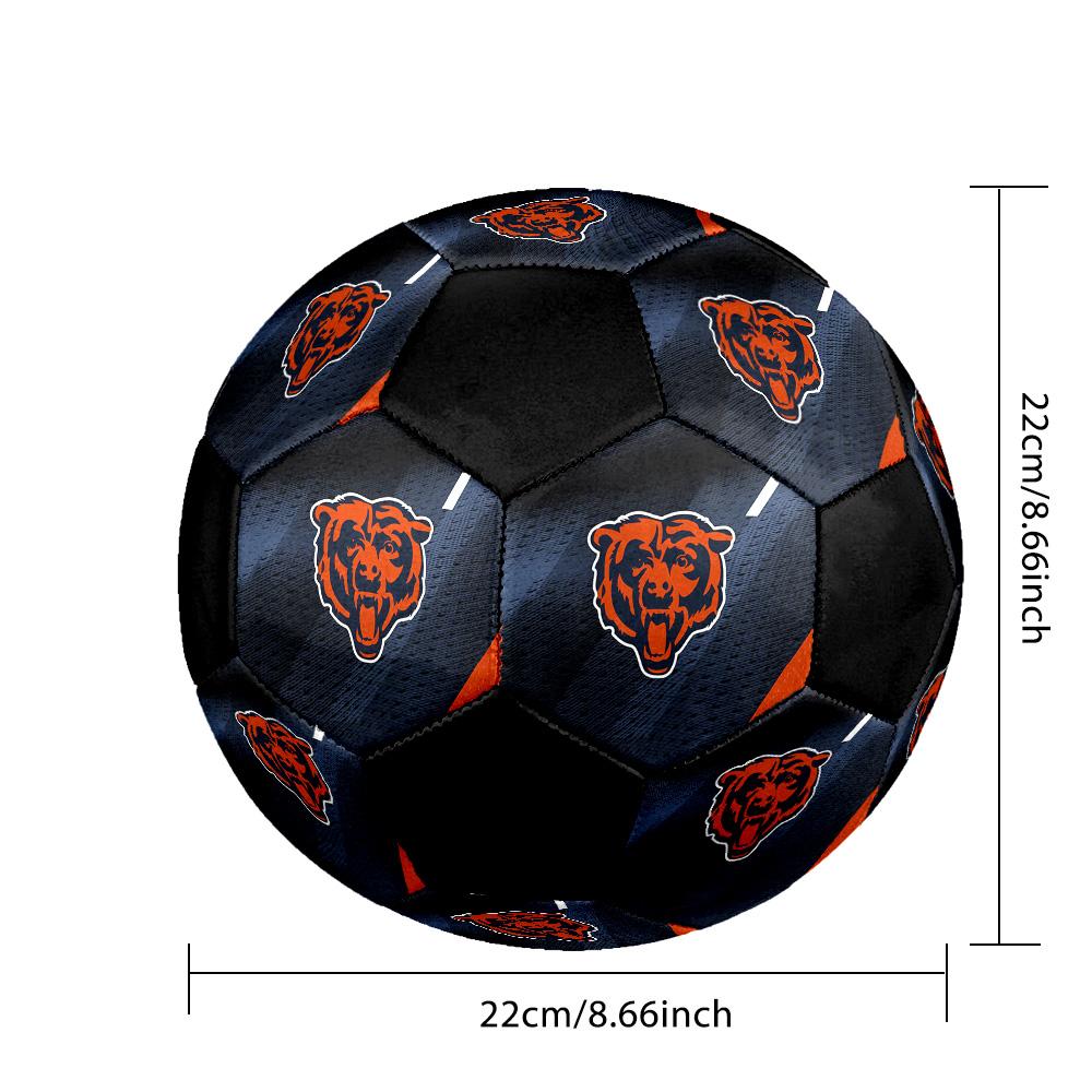 Chicago Bears Soccer Ball Colorful All Ages Machine Stitched PVC Competition Ready Durable High-Bounce.SIZE5