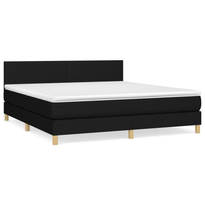 3140467 vidaXL Divan Bed with Mattress Black 160x200 Cm Fabric