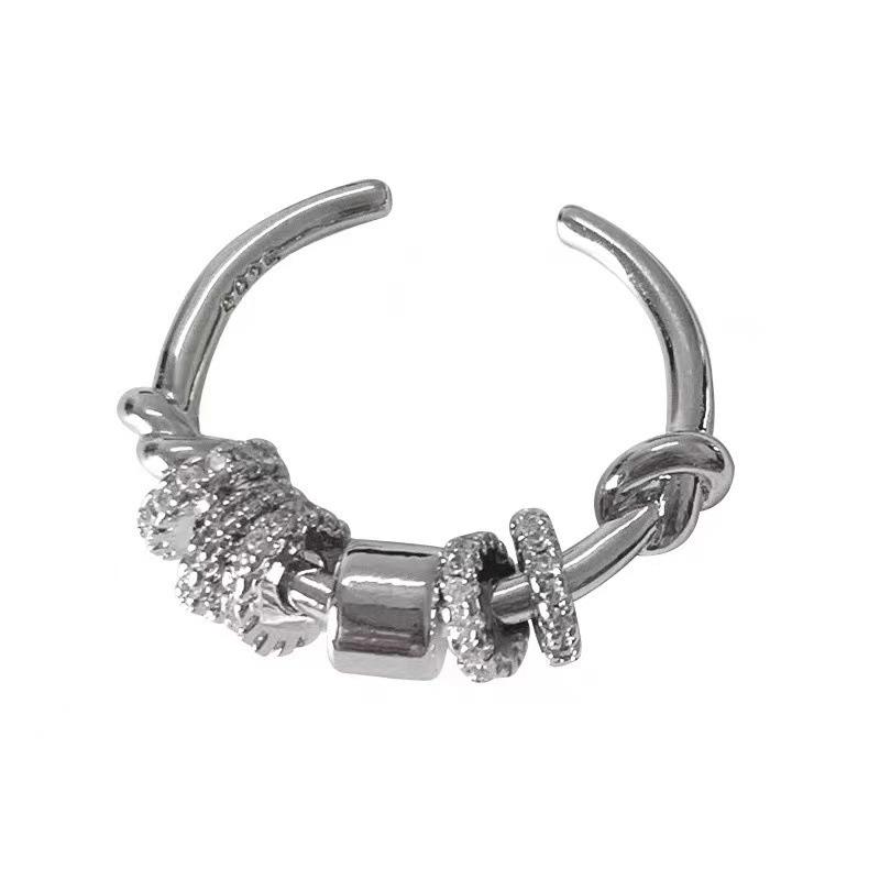 Korean Diamond-Embellished Versatile Women s Index Finger Ring Adjustable Open Size