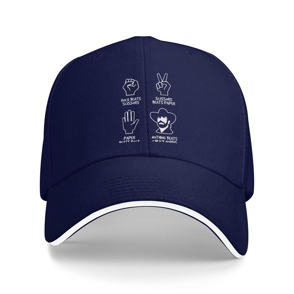 Rock Paper Scissors Chuck Norris Baseball Caps Vintage Sandwich Hat for Men Women Adjustable Sun Cap Running Golf