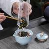 Ruyao Ge Kiln Portable Travel Tea Set Kuaike Cup One Pot Two Cups Brewing Teapot Tea Can Customization