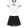 New Casual Suits Women's Clothing Sets Cloud White Top+Black Shorts F11W429113F-WT+F51W429802F-BK