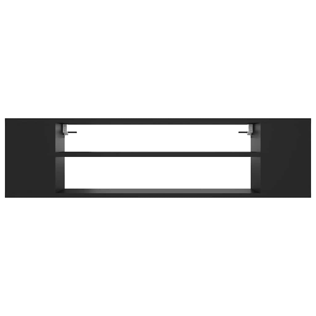 TV Wall Cabinet Black 100x30x26.5 Cm Engineered Wood