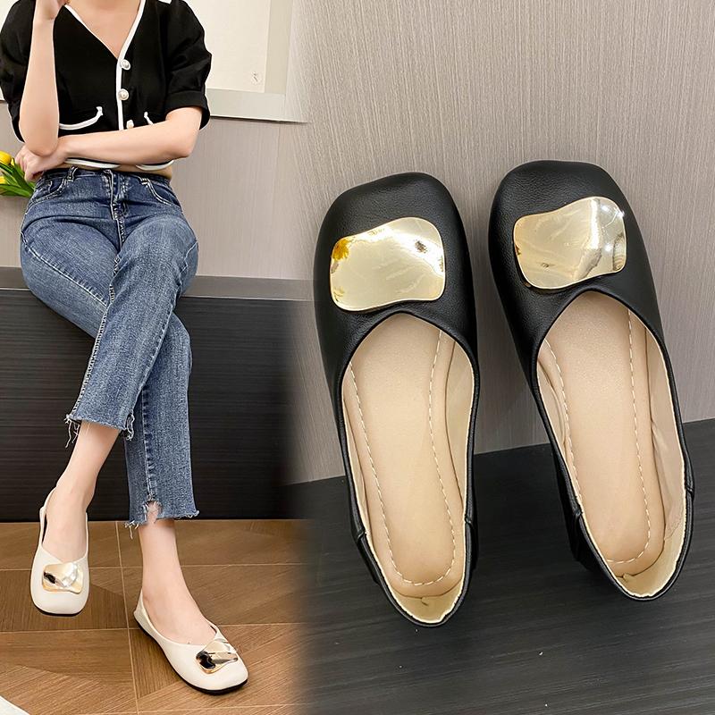 2024 Shoes for Women Slip-on Shallow Mouth Soft Square Toe Casual Women's Sports Shoes Flat Shoes Versatile New Slip-on Summer