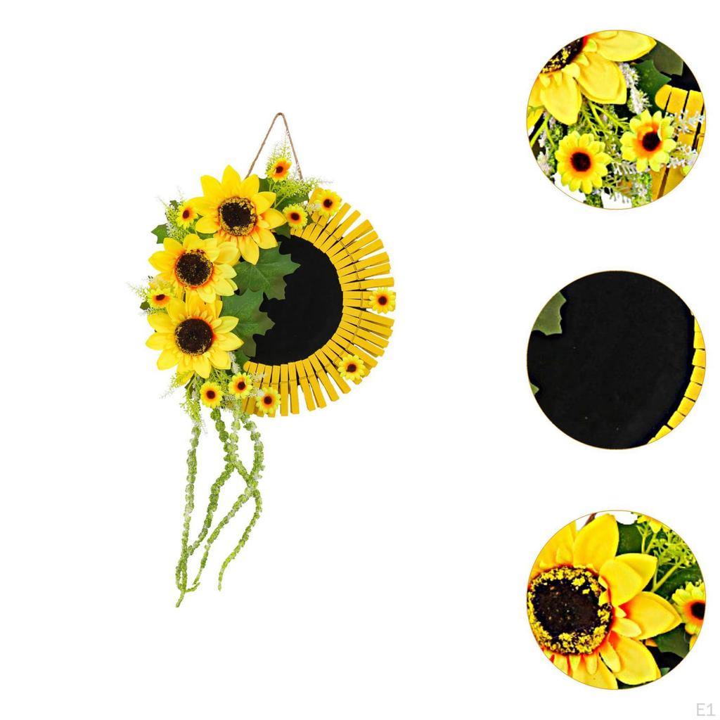 Sonnenblumenkranz Hängeornament Kunst Anhänger Dekorative Holzschild Vordertürdekoration für Veranda