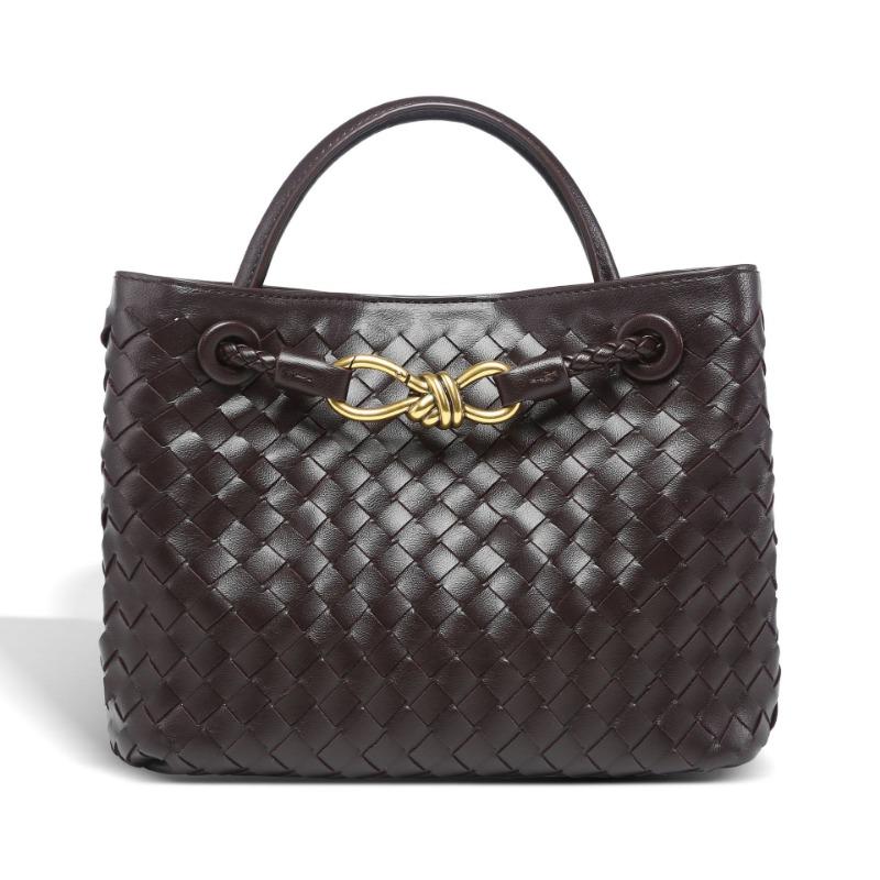 New metal rope buckle woven bag shoulder messenger bag large capacity fashion