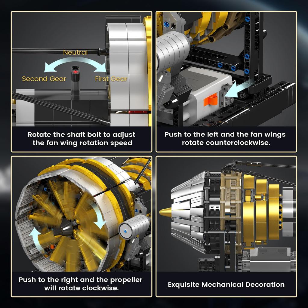 Sada modelů leteckých motorů Mold King 10141, sada upínacích bloků pro technické letecké motory, obsahuje motor a krabici, vhodné pro děti a dospělé