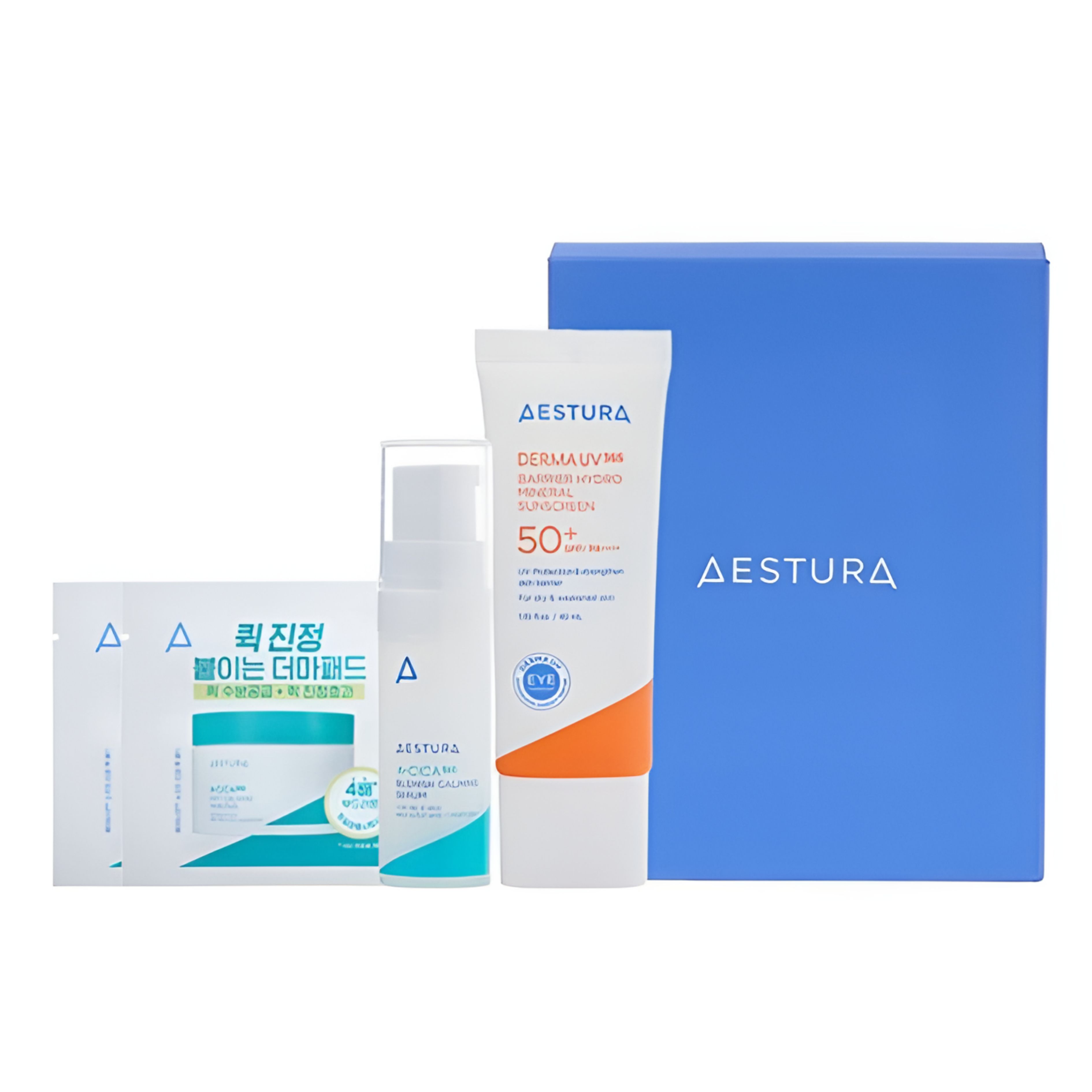 

Aestura Mineral Sunscreen SPF50+ PA++++ Set 40ml + Serum + Pad set