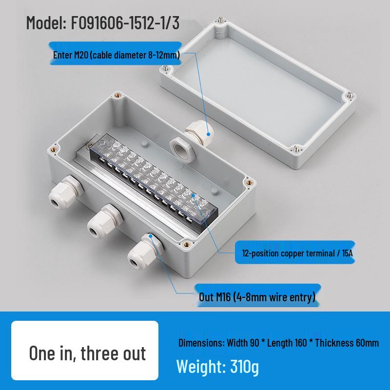 Waterproof Outdoor Junction Box with Cable Terminals