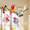6 szt. Papuga Kula Plaster Miodu Dekoracja na Imprezę Hawajską Kolorowe Ptaki Zawieszki Dzieci Szczęśliwe Lato Tropikalne Aloha Hawajska Dekoracja na Imprezę