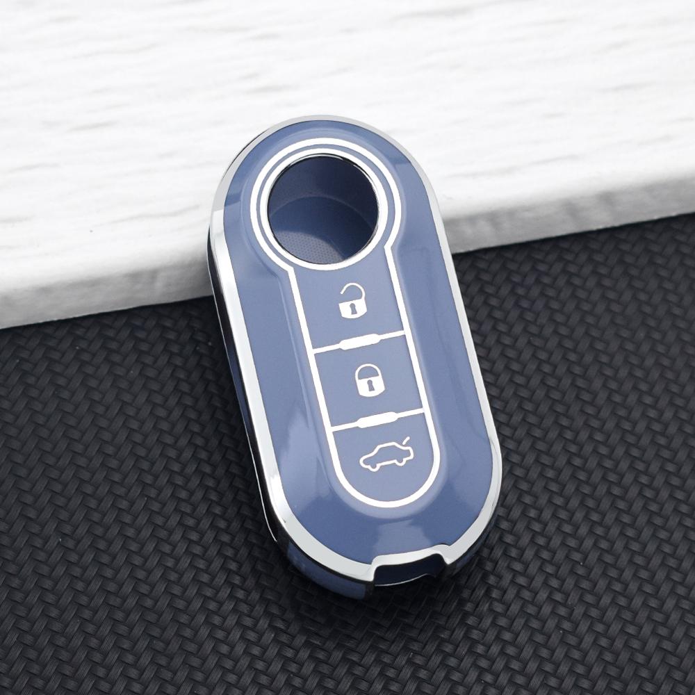 Car Key Case for FIAT Panda 500 Punto Ducato Lancia Musa Citroen Jumper Peugeot Boxer TPU Flip Cover Keychain Auto Accessories