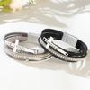 Bohemian Multi-Layer Leather Bracelet with Pave Diamonds