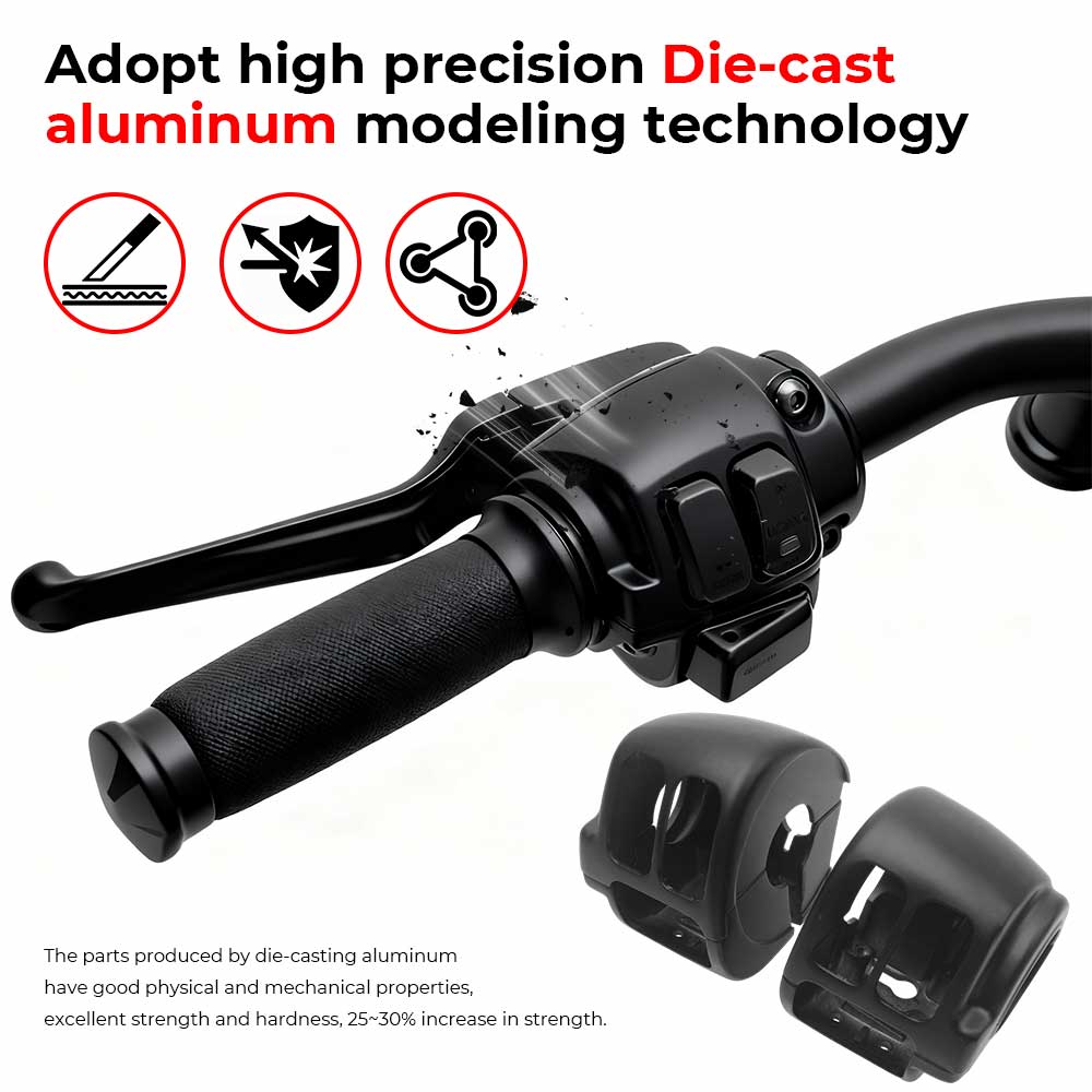 Motorcycle Handlebar Control Switch Housings Cover Kit Chrome Aluminum Accessory For Harley Davidson 2014-Later XL Dyna Softail