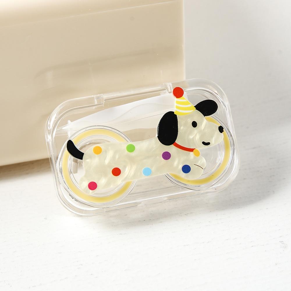 Cartoon Animal Contact Lens Case For Women Girls Portable Travel Eye Contact Lenses Box Storage Container With Mirror Tweezers