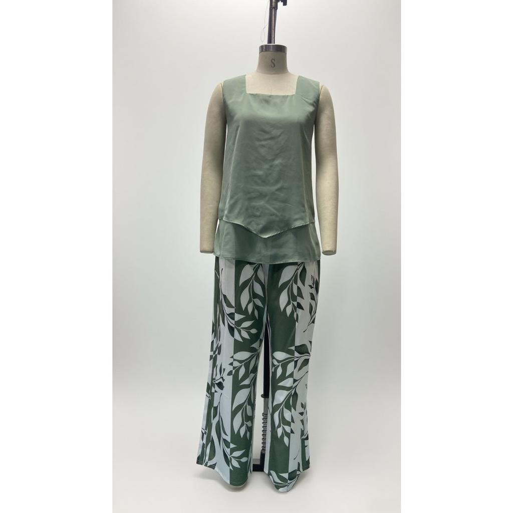 Novedades de Primavera y Verano, Conjuntos Casuales, Estampados de Moda, Ropa de Mujer sin Mangas, Chalecos de Doble Capa, Colores Lisos, Conjuntos Estampados