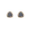 S925 Silver Geometric Houndstooth Earrings for Women - Luxury High-End Design with Diamond Studs