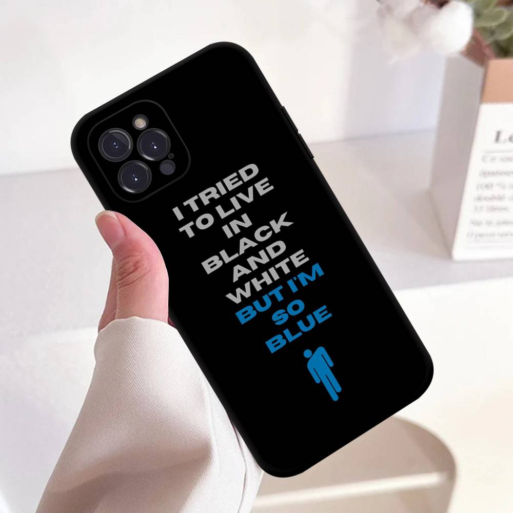 Hit Me B-BillieS Eilish Black Silicone TPU Phone Case For Iphone17 Air 16 15 14 13 12 Pro 11 Pro Max Plus Cover Case