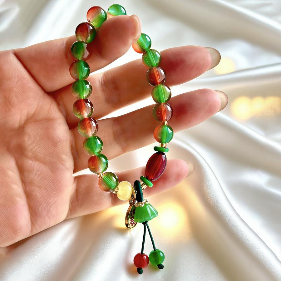 New Chinese Colorful Beaded Bracelet For Women Vintage Natural Stone Ethnic Handmade Chain Hand Rope Bracelet Jewelry Gift