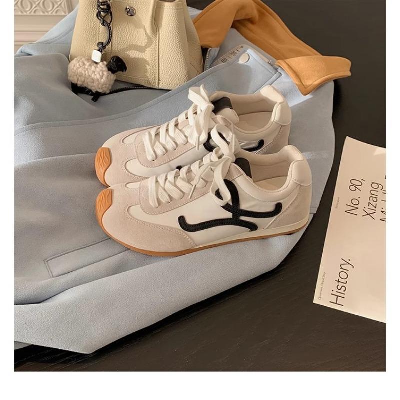 Retro Color Blocked Women's Shoes Versatile Casual Running Sports Shoes