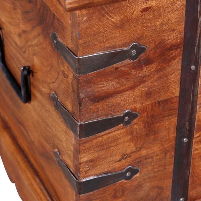 Coffre de rangement en bois massif - VIDAXL - Vintage - Marron - 90cm x 40cm x 40cm