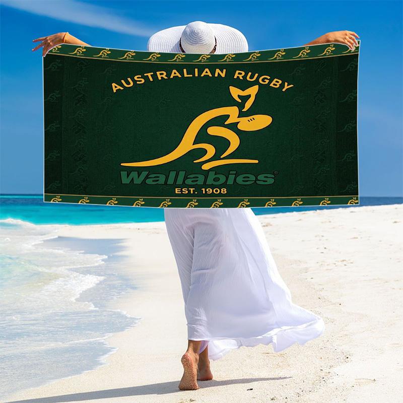 Australian Wallabies Print Beach Towel, Large Soft Quick Dry Towel for Beach Camping Swimming