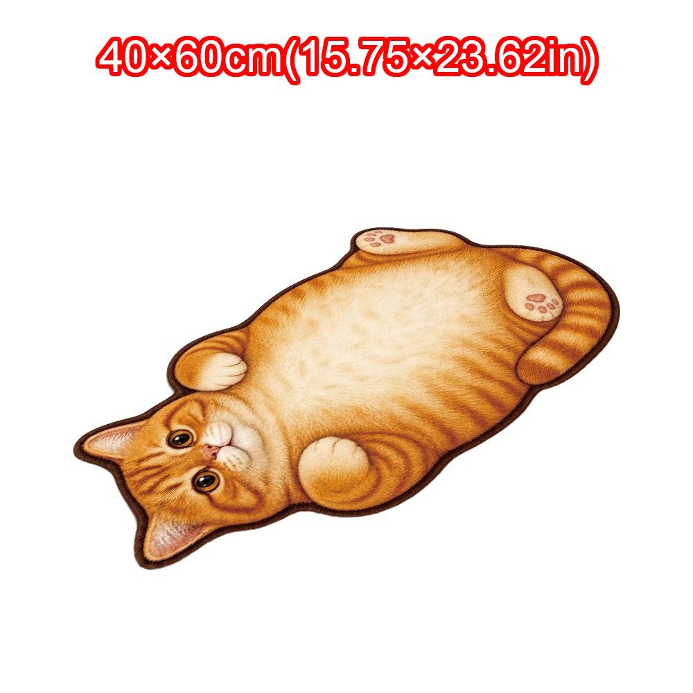 Special-shaped Cat Shaped Rug Absorbent Cat Shaped Carpet Cute Animal Print Rug Bedroom Decor