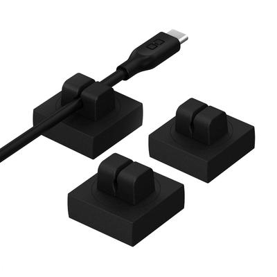 CIO Cable Guide Clips, Set of 3, Adjustable Angle Cable Holders with Spring-Loaded Clips, for Walls, Desks, Under Desks, and Cars, Hiding Cables,