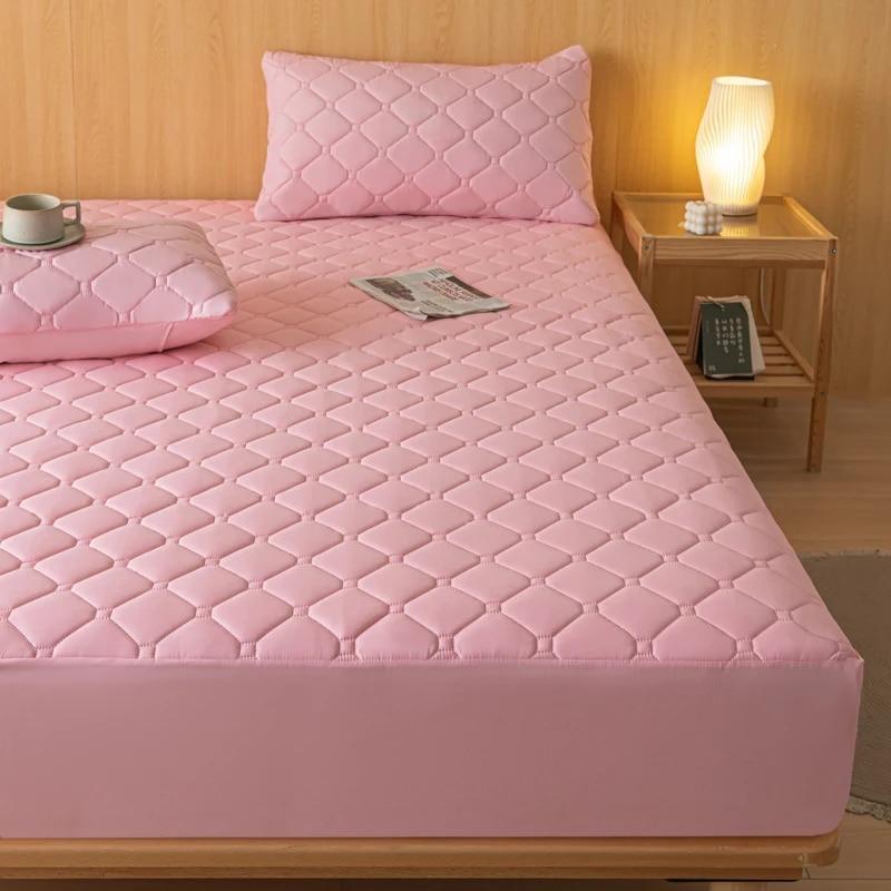 Wasserdichtes Spannbetttuch, verdickter elastischer Matratzenbezug, Bettwäsche, Tagesdecken für Doppelbett, King-Size-Bett, Matratzenauflage-Schutz