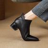 Fashion 2025 New Autumn Women Boots Genuine Leather Women Shoes Pointed Toe Chunky Heel Shoes Modern Ankle Boots Concise Chelsea Boots