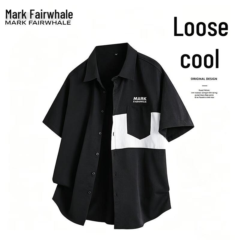 MARK FAIRWHALE Men s Short Sleeve Casual Shirt 4XL