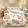 Biancheria da letto Capibara per Bambini Copripiumino Singolo con Chiusura a Zip Morbido Ipoallergenico Microfibra Set Copripiumino e Federe