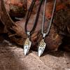 Norse Runes Odin's Spear Gungnir Necklace Men Gold Color Stainless Steel Arrowhead Pendant Valknut Talisman Male Vikings Jewelry