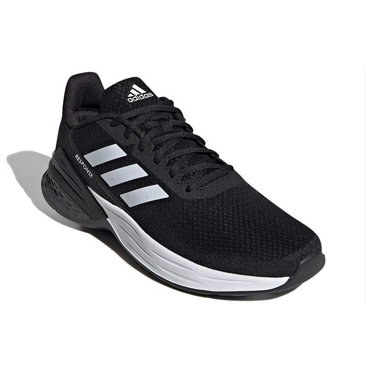 Adidas Response Fabric Cushioning Slip Resistant Cushioning Slip Resistant Low top Running Shoes Men's Black White FX3625