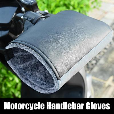 Universal Winter Motorcycle Gloves Handlebar Muffs Reflective Strip Warm Handle Bar Cover Gloves For Motorbikes Scooters Riding