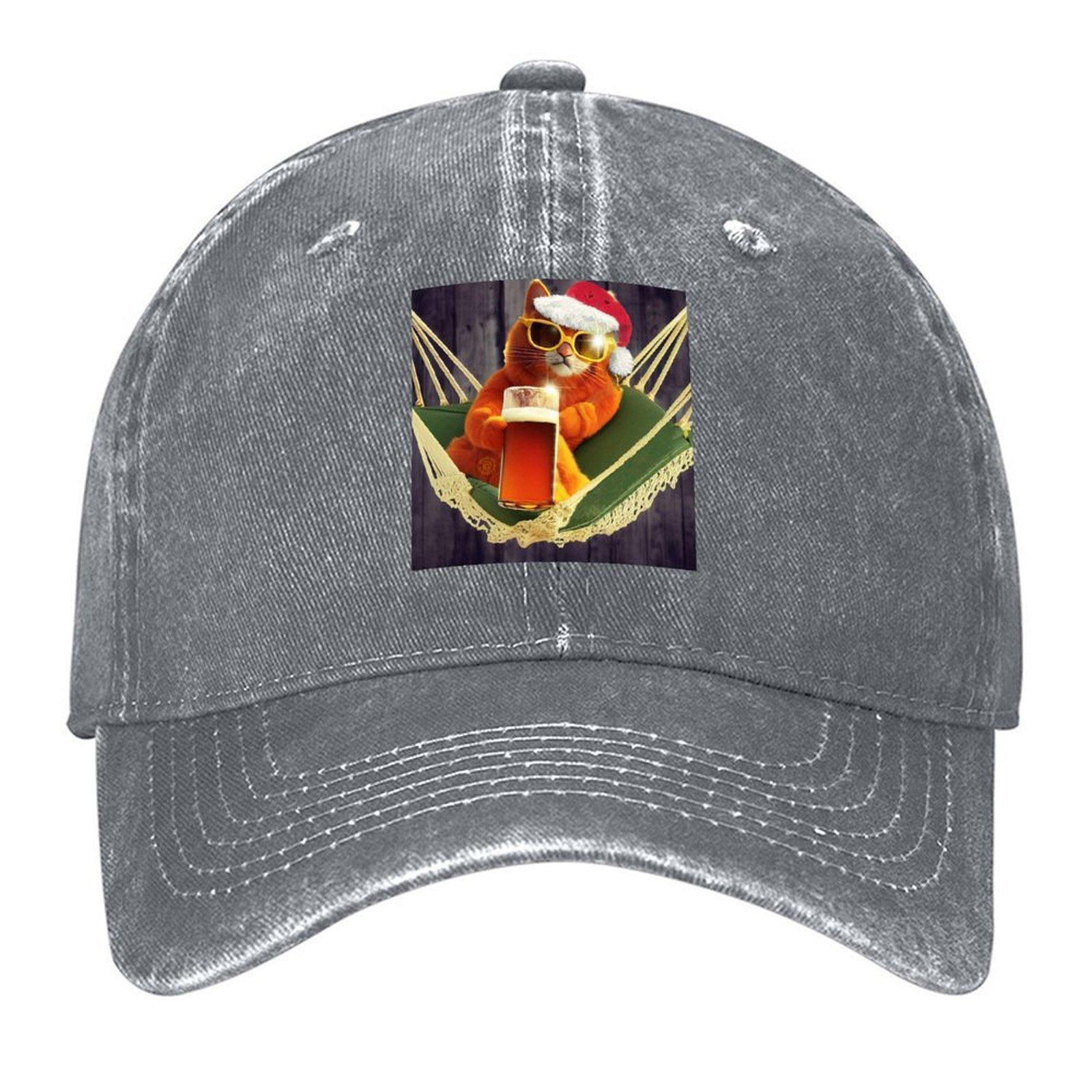 Cool Cat in a Santa Hat Baseball Cap Sunhat Hat men tea Hat Fashion Beach Men Hats Women s