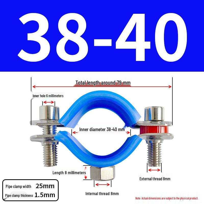 Stainless Steel Pipe Clamp Bracket with M8 Nut for Cable and Gas Pipes