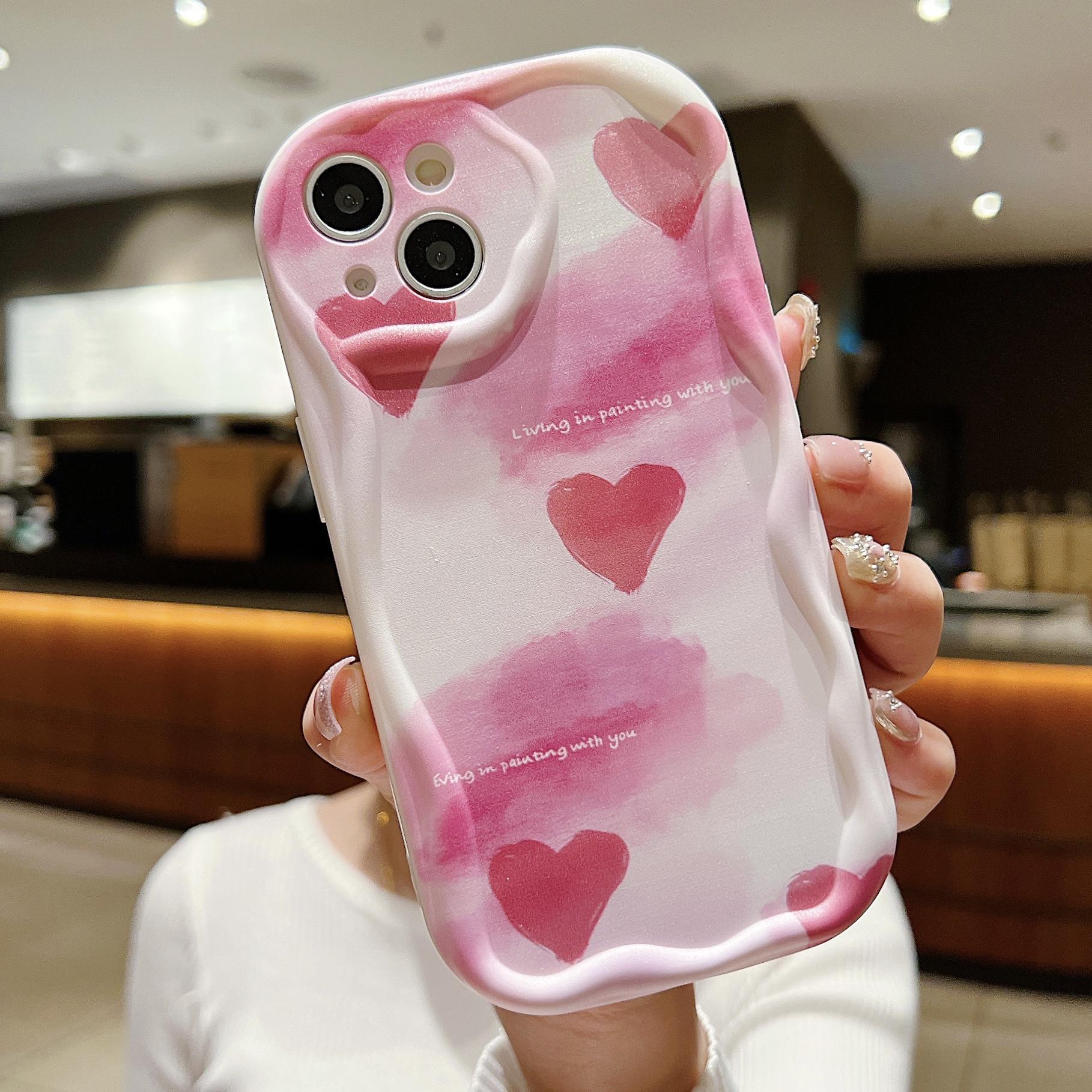 

Милый силиконовый чехол для Xiaomi Redmi Note 13 12 11 Samsung A54 A24 A14 Oppo A78 A58 A38 Infinix Note 30 Pro Funda Pink Love Heart Cover Мягкий бампер из ТПУ Xiaomi Redmi Note 12 (4G)