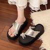 Small muffin cool slippers women's summer wear new fashionable thick bottom heightening skirt beach one-word drag