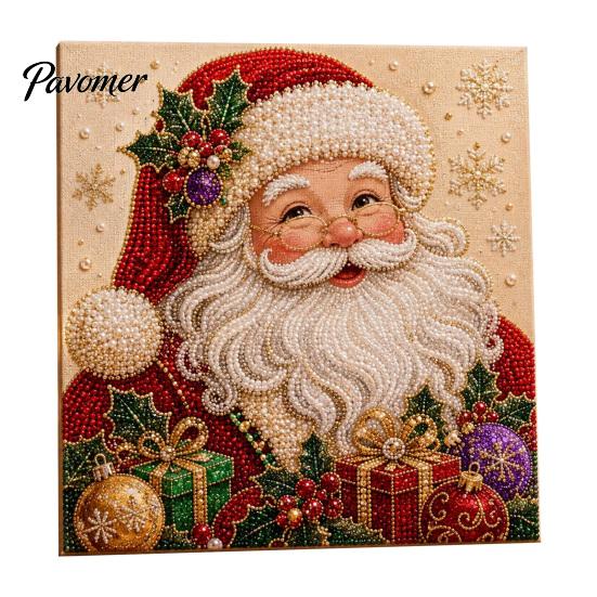 Relaxing Hobby for Adults Xmas Faux Pearl Painting Kit, Christmas 3D Art DIY Winter Scene Set Holiday Craft Project Adults, Festive Home Wall Decor