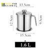 2L Kitchen Cooking Tool Oil Filter Storage Can Grease Strainer Pot Oil Strainer Container Restaurant Dispenser Kitchen Supplies